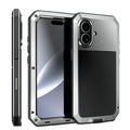 Heavy-duty protective armor metal aluminum shell iPhone 17 16 15 14 13 Mini 12 Pro 11 XS Max XR 16e shockproof protective case