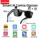 Lenovo 4K HD eletrocrômico ai óculos inteligentes traduzir Chat GPT 800w Câmera Bluetooth Chamada Assistente de Voz Controle óculos inteligentes