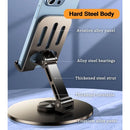 360° Rotating Metal Phone Stand, Foldable Adjustable Cell Holder for Desk, Universal Mount for iPhone iPad Tablet Switch